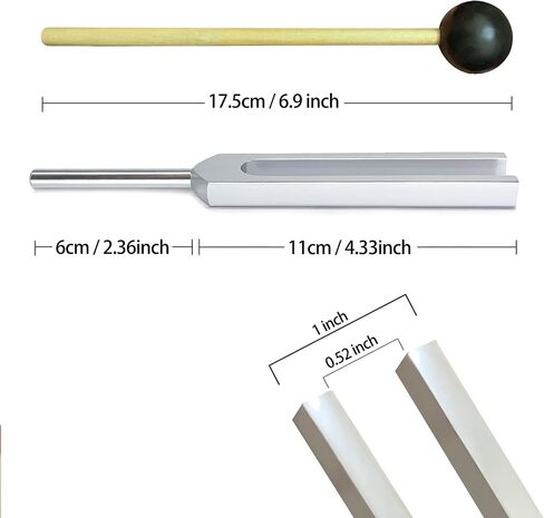 Casidoxi 528 Hz Tuning Fork for Healing with Silicone Hammer & Cleaning Cloth Chakra DNA Repair Sound Healing Instrument Tuning Forks in Kuwait
