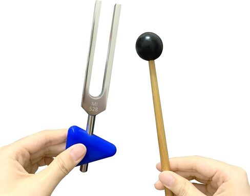 Casidoxi 528 Hz Tuning Fork for Healing with Silicone Hammer & Cleaning Cloth Chakra DNA Repair Sound Healing Instrument Tuning Forks in Kuwait