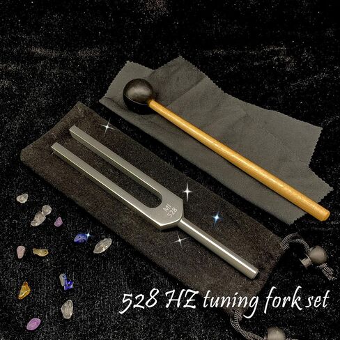 Casidoxi 528 Hz Tuning Fork for Healing with Silicone Hammer & Cleaning Cloth Chakra DNA Repair Sound Healing Instrument Tuning Forks in Kuwait