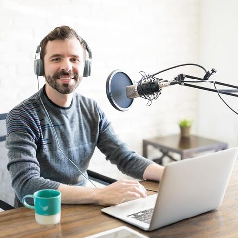 Microphone Stand, RenFox Adjustable Mic Stand Desk Suspension Scissor Arm Mic Boom Arm for Blue Yeti, Snowball & Other Mics for Professional Streaming, Voice-Over, Recording, Games in Kuwait