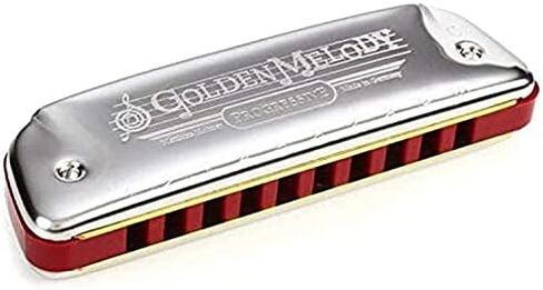Hohner Golden Melody Harmonica - Key of C Bundle with Zip Case, Instructional Manual, and Austin Bazaar Polishing Cloth in Kuwait