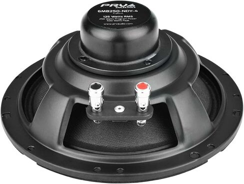 PRV AUDIO 6MB250-NDY-4 6.5 Inch Speakers Midbass Woofer 4 Ohm, Neodymium Magnet Speaker 4 Ohm 95 dB 125 Watts RMS Power, 250 Watts Program Power Loudspeaker (Single) in Saudi Arabia