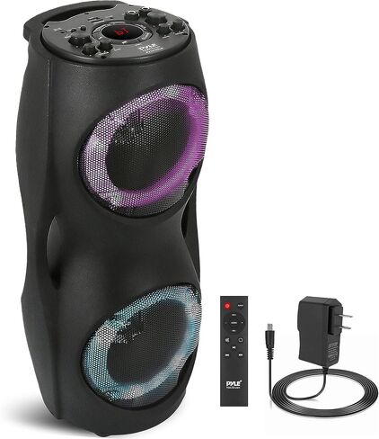 Pyle Portable Bluetooth PA Speaker System - 800W Indoor/Outdoor Bluetooth Speaker Portable System w/TWS, Recorder, Microphone in, Party Lights, USB SD Card Reader, FM Radio, Carry Handle PPHP62LB in Saudi Arabia