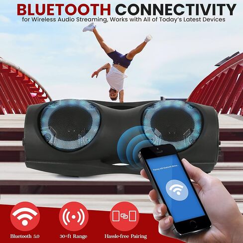 Pyle Portable Bluetooth PA Speaker System - 800W Indoor/Outdoor Bluetooth Speaker Portable System w/TWS, Recorder, Microphone in, Party Lights, USB SD Card Reader, FM Radio, Carry Handle PPHP62LB in Saudi Arabia
