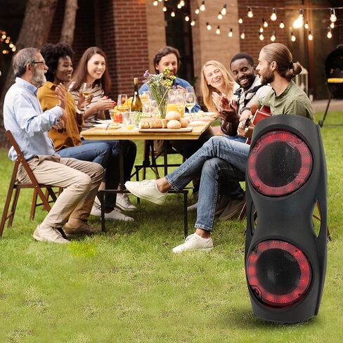 Pyle Portable Bluetooth PA Speaker System - 800W Indoor/Outdoor Bluetooth Speaker Portable System w/TWS, Recorder, Microphone in, Party Lights, USB SD Card Reader, FM Radio, Carry Handle PPHP62LB in Saudi Arabia