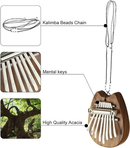 Kalimba Clear Mini Kalimba Thumb Piano Crystal 8 Key Portable Mbira Finger Piano Best Gift for Kids, Birthday, Christmas, Beginner, Party(Bear-shaped Crystal) in Kuwait