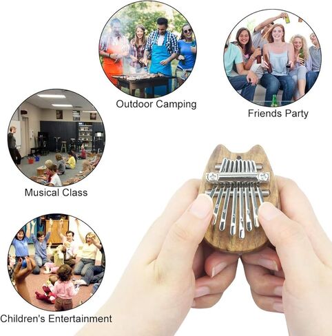 Kalimba Clear Mini Kalimba Thumb Piano Crystal 8 Key Portable Mbira Finger Piano Best Gift for Kids, Birthday, Christmas, Beginner, Party(Bear-shaped Crystal) in Kuwait