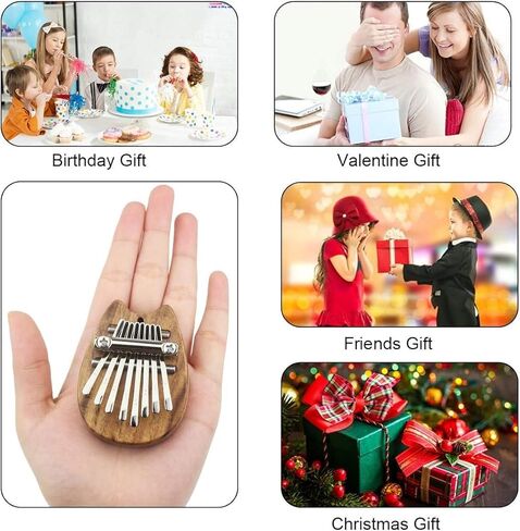 Kalimba Clear Mini Kalimba Thumb Piano Crystal 8 Key Portable Mbira Finger Piano Best Gift for Kids, Birthday, Christmas, Beginner, Party(Bear-shaped Crystal) in Kuwait