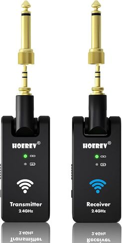 هوريف ملحقات الجيتار الكهربائي 2.4 جيجاهرتز، حامل جيتار باس لاسلكي، نظام ارسال واستقبال 4 قنوات لمكبر الصوت الكهربائي اللاسلكي مع بطارية ليثيوم قابلة لاعادة الشحن in Kuwait