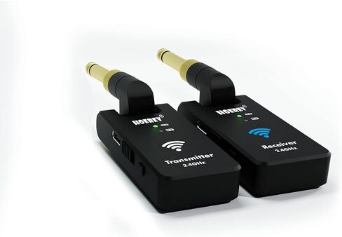 هوريف ملحقات الجيتار الكهربائي 2.4 جيجاهرتز، حامل جيتار باس لاسلكي، نظام ارسال واستقبال 4 قنوات لمكبر الصوت الكهربائي اللاسلكي مع بطارية ليثيوم قابلة لاعادة الشحن in Kuwait