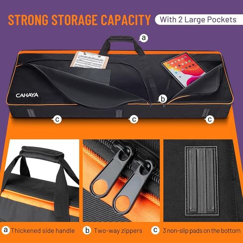 CAHAYA 61 Key Keyboard Case Electric Keyboard Piano Gig Bag Portable 600D Oxford Cloth 12mm/0.5inch Thick Padded Case with Side Handles and Adjustable Shoulder Straps CY0315 in Kuwait