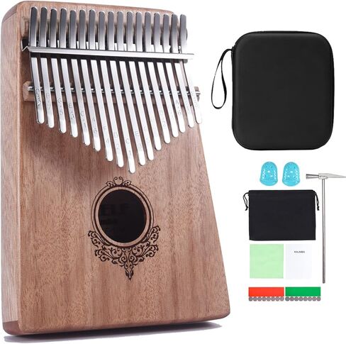 TREELF Kalimba 21 Keys Thumb Piano Mbira Finger Piano هدايا للأطفال والكبار المبتدئين (لون الخشب) in Kuwait