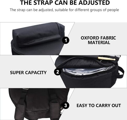 حقيبة طبلة Vaguelly Snare Drum GigBag، حقيبة حمل من قماش أكسفورد مقاومة للماء مع جيوب خارجية وأشرطة كتف قابلة للفصل، ملحقات تخزين الإيقاع القابلة للحمل in Saudi Arabia