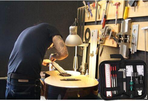 عدة أدوات إصلاح الغيتار المخفي تشمل سلسلة المنظم حركة مسطرة قياس أداة قياس السداسية مفتاح مجموعة الملفات لغيتار القيثارة باس ماندلين بانجو in Kuwait