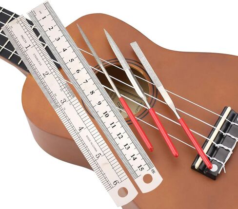 عدة أدوات إصلاح الغيتار المخفي تشمل سلسلة المنظم حركة مسطرة قياس أداة قياس السداسية مفتاح مجموعة الملفات لغيتار القيثارة باس ماندلين بانجو in Kuwait