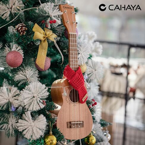 مجموعة CAHAYA Concert Ukulele للمبتدئين مقاس 23 بوصة مع حقيبة أزعج، وحزام قوس قزح، وملصقات لوحة الفريتس، ​​لكل من البالغين والأطفال، سبيلي، موديل CY0070 in Kuwait