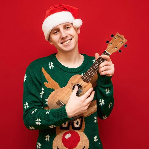 مجموعة CAHAYA Concert Ukulele للمبتدئين مقاس 23 بوصة مع حقيبة أزعج، وحزام قوس قزح، وملصقات لوحة الفريتس، ​​لكل من البالغين والأطفال، سبيلي، موديل CY0070 in Kuwait