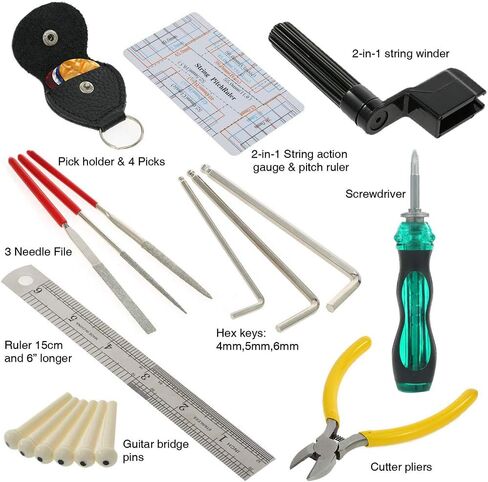 Guitar Repairing Tool Kit 26Pcs with Carry Bag for Guitar Ukulele Bass Mandolin Banjo in Kuwait