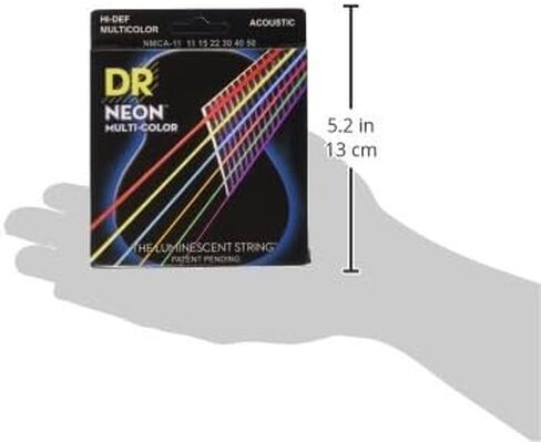 سلاسل دي ار سترينغز NMCA-11 DR NEON الصوتية ، ضوء مخصص ، متعدد الألوان ، الحجم الكامل 4/4 in Saudi Arabia