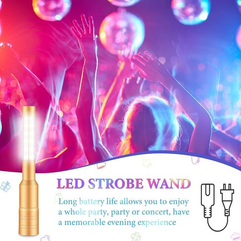 4 Pieces LED Strobe Baton Lights Led Bottle Service Sparklers Rechargeable Champagne Bottle Topper Lights for VIP Nightclubs Party Event (Gold) in Kuwait
