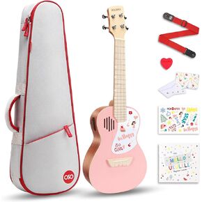 Ukulele 23" Concert Bundle for Beginners - Gig bag, Lesson Book, Greeting Card, Felt Pick and Ukelele Strap Included (Aqua Blue)