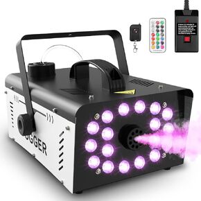 Dibaful 1200W Smoke Machine Fog Machine with 18 RGB Lights for Party, 6000 CFM, Remote Control, Perfect for Halloween, Wedding, Christmas, Stage and Effect, Smoke Bombs for Photography in Kuwait