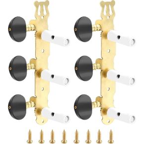 Jiozermi 2Pcs Classical Guitar Tuning Pegs, 3L+3R String Tuning Pegs Keys Machine Heads for Classical Guitar String Tuners with Brass Plated Finish and Black Buttons in Saudi Arabia
