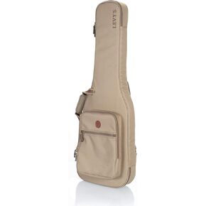 Levy's Leathers Deluxe Gig Bag for Bass Guitars with Padded Backpack Straps and Large Exterior Pocket; Tan (LVYBASSGB200)