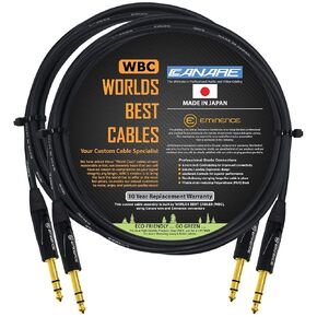 2 وحدة - 5 أقدام - Canare L-4E6S ، Star Quad Balance TRS Patch Cable With Eminence Gold E502 TRS Stereo Plug - مصممة خصيصًا من قبل WORLDS BEST CableLES in Kuwait