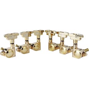 Guyker Guitar Tuning Pegs(3L + 3R Handed) - 1:21 Sealed Art Deco Rotomatic Tuners Machine Heads with Imperial Style Head Replacement - Chrome