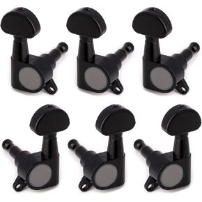 Rubatone Sealed Guitar String Tuning Pegs Tuning Keys Machine Heads Tuners for Electric Guitar or Acoustic Guitar Half Round 3 Left 3 Right Black. in Kuwait