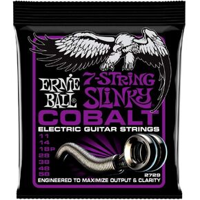 Ernie Ball 7-String Power Slinky Cobalt Electric Guitar Strings, 11-58 Gauge (P02729)