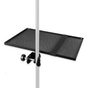 Mr.Power Microphone Stand Rack Tray Holder Sound Card Tray, Clamp On Utility Shelf for Stage, Live Streaming, Karaoke, Recording, Concert Performance (9" x 6.5")(Small)