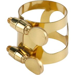 HEVSTIL Tenor Saxophone Mouthpiece Ligature TenorSaxophone Ligature Double Screws Saxophone Gold Ligature Fastener Brass