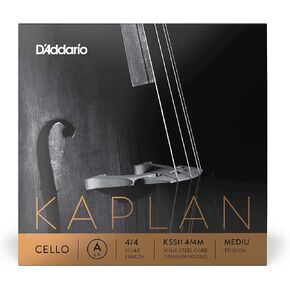 D'Addario Kaplan Cello String - Single A String - KS511 4/4M - Cello Strings - 4/4 Scale, Medium Tension