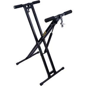 GHOSTFIRE لوحة مفاتيح هيدروليكية قابلة للتعديل وحامل بيانو عالي التحمل مزدوج X مُجمَّع مسبقًا بزر واحد مع أشرطة قفل، KS-10 حامل X محمول لبيانو كيبورد الكهربائي in Kuwait