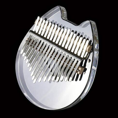 Koldot Clear Kalimba 17 Keys Engraved With Notes Cat Shaped Thumb Piano Solid Finger Piano Clear Body Cute Crystal Acrylic Kalimba With Tuning Hammer Hard Case Gifts for Kids Adult Beginners in Kuwait