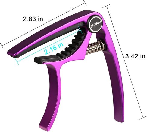 كابو جيتار، مشبك مفتاح كابو من الالومنيوم مي لاند للجيتار الصوتي/الغيتار الكهربائي/القيثارة / القيثارة مع ريشة جيتار وحامل ريش جلدية ودبابيس سحب متضمنة in Kuwait