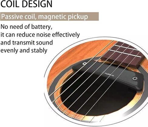 مجموعة التقاط الجيتار الصوتي، فتحة صوت مغناطيسية، سلسلة من الفولاذ، دبوس التقاط الذيل، إخراج الصوت، اللعب بالغناء، القيثارة الخشبية، التقاطات صوتية سلبية عالية الدقة (MTP-11) in Kuwait