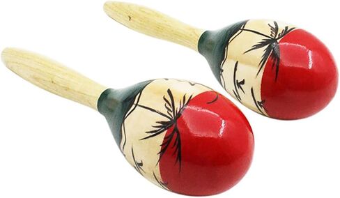 ماراكاس، رومبا شيكر مع 2 شيكر بيض للبالغين - آلة موسيقية إيقاعية يدوية (ملونة) in Kuwait