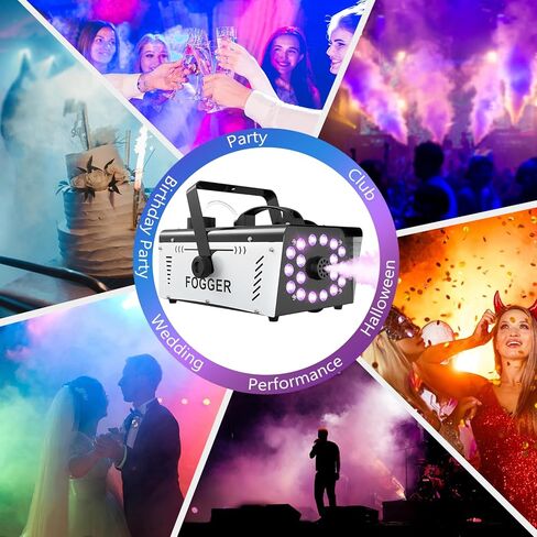 Dibaful 1200W Smoke Machine Fog Machine with 18 RGB Lights for Party, 6000 CFM, Remote Control, Perfect for Halloween, Wedding, Christmas, Stage and Effect, Smoke Bombs for Photography in Kuwait