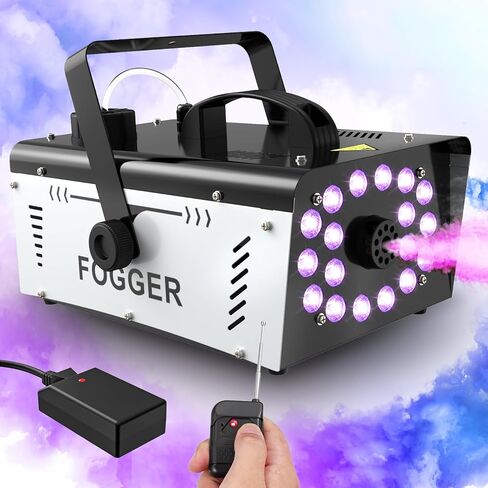 Dibaful 1200W Smoke Machine Fog Machine with 18 RGB Lights for Party, 6000 CFM, Remote Control, Perfect for Halloween, Wedding, Christmas, Stage and Effect, Smoke Bombs for Photography in Kuwait