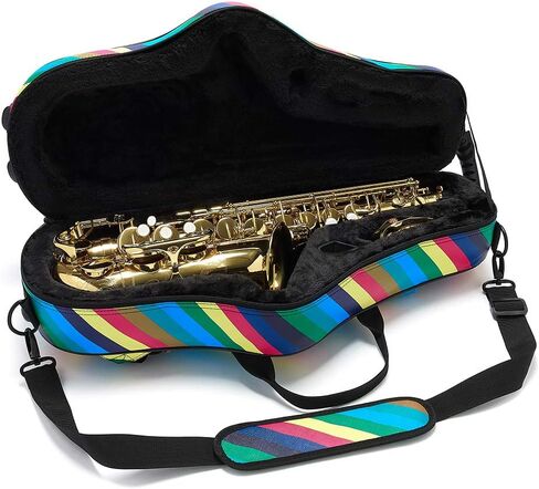 حافظة Beaumont Alto Saxophone "Blue Polka Dot" Alto Saxophone - حافظة Alto Sax خفيفة الوزن - حقيبة ظهر احترافية للساكسفون - حقيبة Alto Sax Gig - Sax Alto in Kuwait