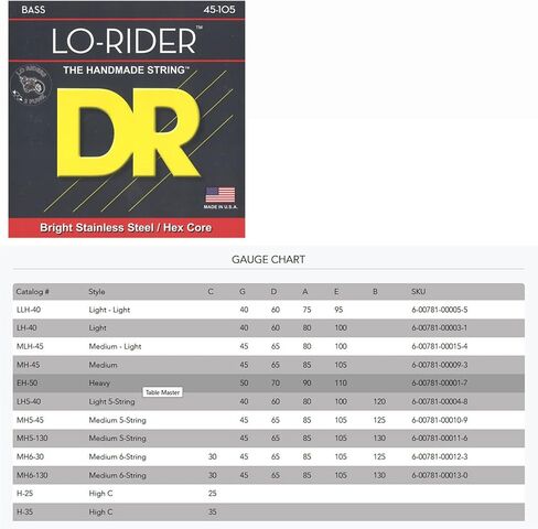 DR Strings Lo-Rider - Stainless Steel Hex Core Bass 45-105 in Saudi Arabia