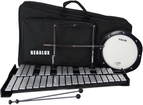 طقم جرس غلوكينسبيل 32 نوت من جيرلوكس مع حامل قابل للتعديل، وسادة تدريب الطبل، حقيبة حمل in Kuwait