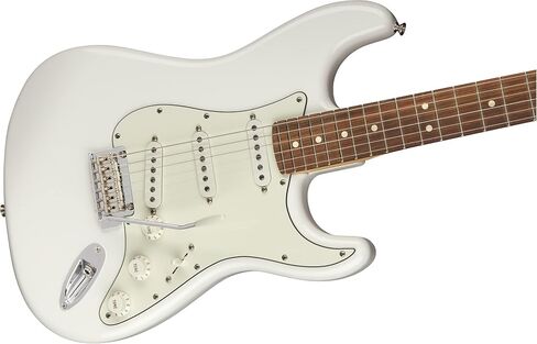Fender Player Stratocaster® HSS - حزمة بولار وايت مع حافظة تويد ممتازة، وكابل، وموالف، وحزام، وأوتار، ولقطات، وأقراص DVD لأساسيات جيتار أوستن بازار in Saudi Arabia