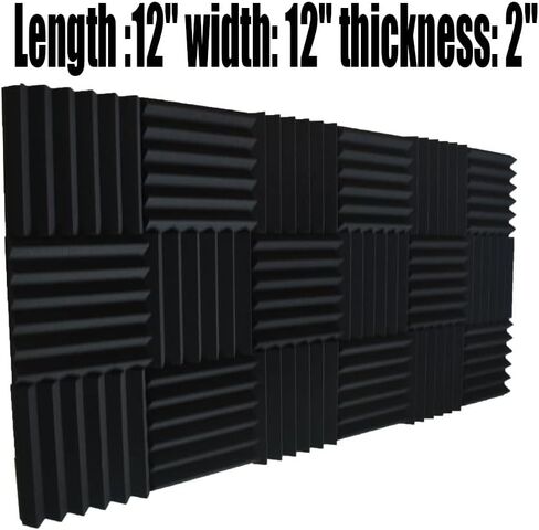 96 لوحة رغوة صوتية إسفين ستوديو عازل للصوت بلاط الحائط 12 بوصة × 12 بوصة × 2 بوصة in Kuwait