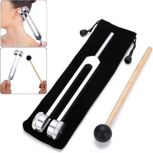 Bysameyee 528 hz Tuning Fork Medical with Taylor Percussion Hammer Mallet, Non-Magnetic Aluminum Alloy Tuning Forks for Sound Healing Therapy, DNA Repair, Violin/Guitar/Piano Tune in Kuwait