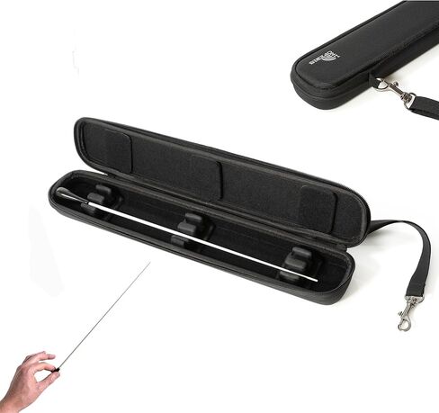 LEOPERIS Conductor Baton Case - With Resin Conducting Baton - Has Adjustable Inserts and Lid Pads - Includes Metal Bookmark Clip and Pencil in Saudi Arabia