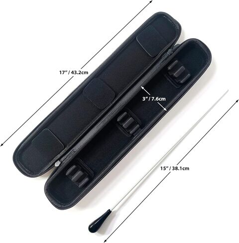 LEOPERIS Conductor Baton Case - With Resin Conducting Baton - Has Adjustable Inserts and Lid Pads - Includes Metal Bookmark Clip and Pencil in Saudi Arabia